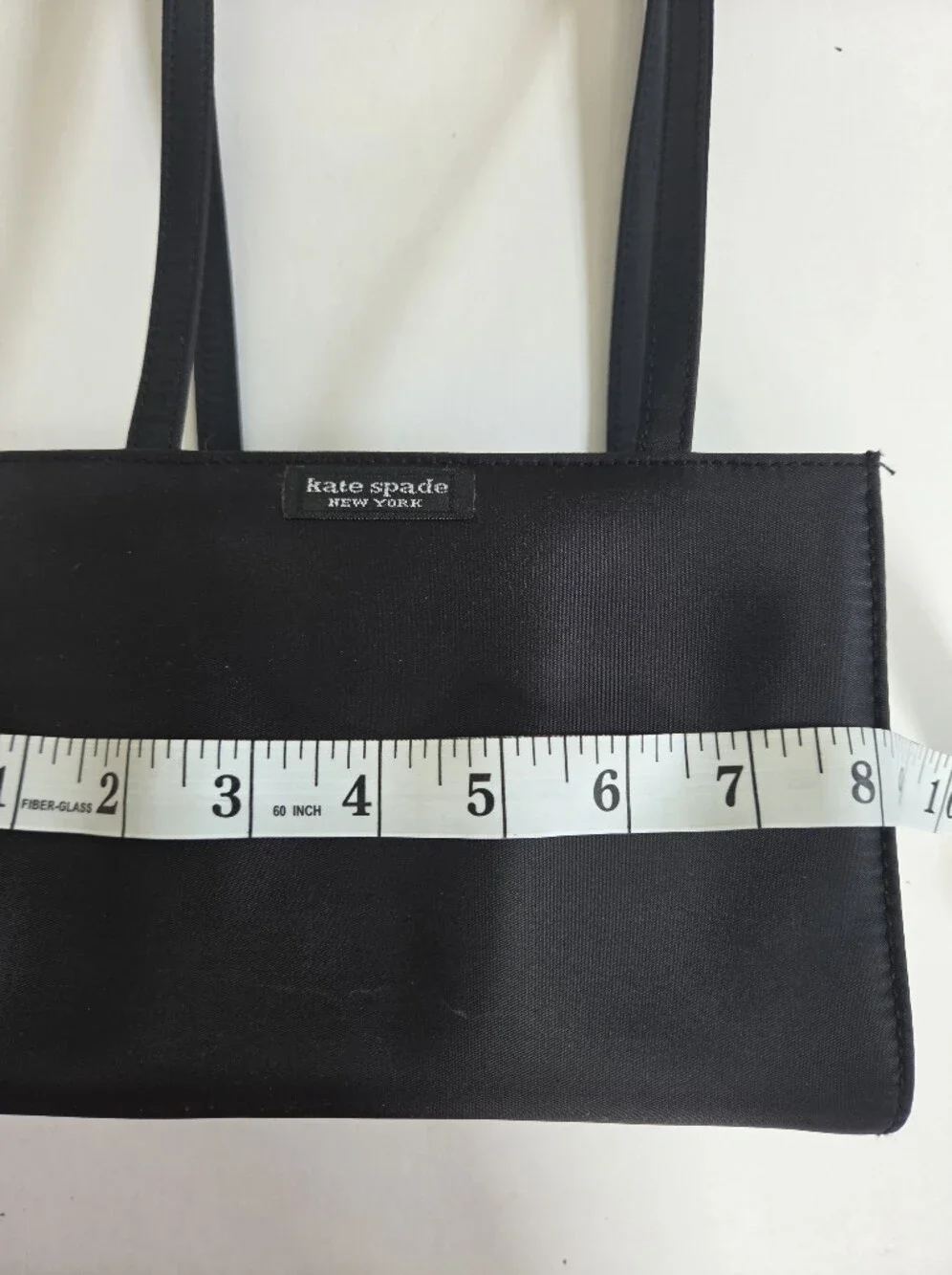 VTG Kate Spade black nylon Sam box tote shoulder bag featuring dual top handles